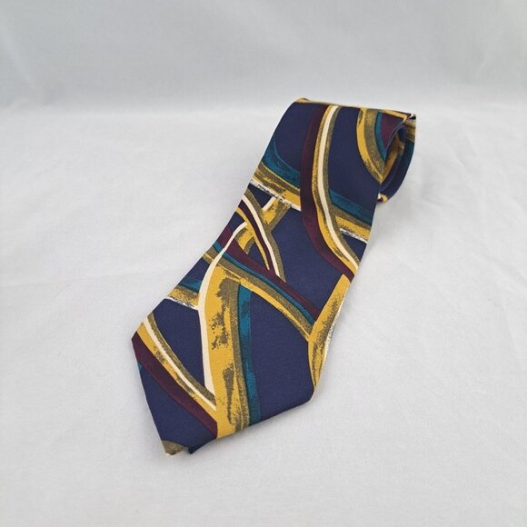 Xandrini 100% Silk Mens Necktie USA Imported Italy Patterned Vintage - Picture 1 of 10